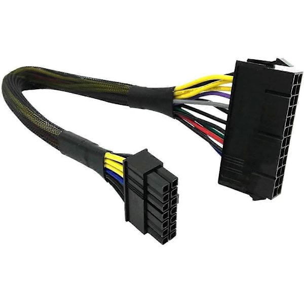24-nastainen - 14-nastainen ATX PSU pääadapteri punottu suojattu kaapeli PC:lle ja palvelimille 30 cm