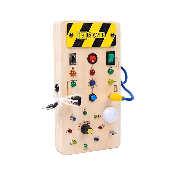 Træ Busy Board Legetøj, Toddler Busy Board Legetøj med Lyskontakt Legetøj til Aktivitet, Jul & Fødselsdag