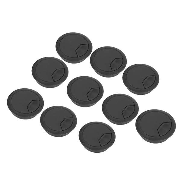 sourcingmap Sort Rund Plast Computer Desk Kabelgennemføring Hul Dæksel 50mm 10 stk
