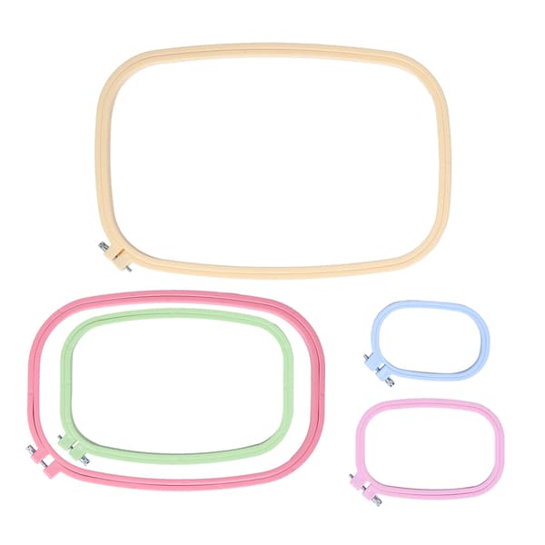 5-pack Square Embroidery Hoops ABS Plastic Cross Stitch Frames for DIY Craft Projects