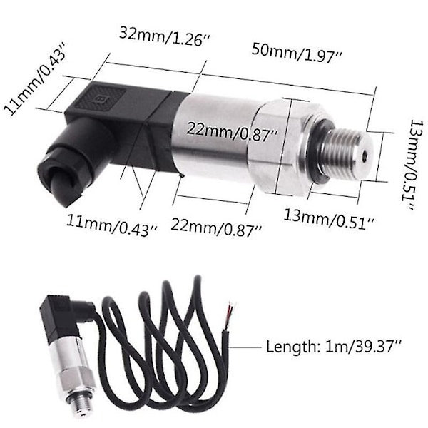 2024 16Bar 4-20MA G1-4 Trykktransmitter Trykksensor for Ikke-Medium Trykksensor