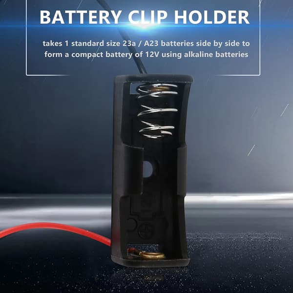 5 stk. 23A/A23 Batteri (12V) Klipsholderboks Sort