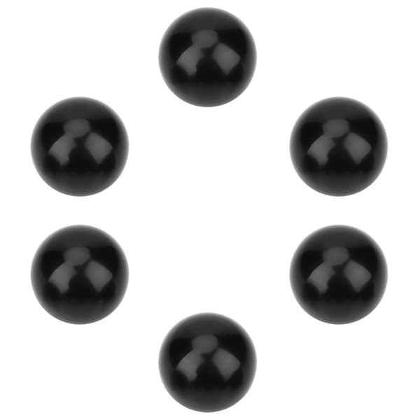 Black M12 Threaded 40mm Round Handle Ball Knob (6 Pcs) for Machine Tools