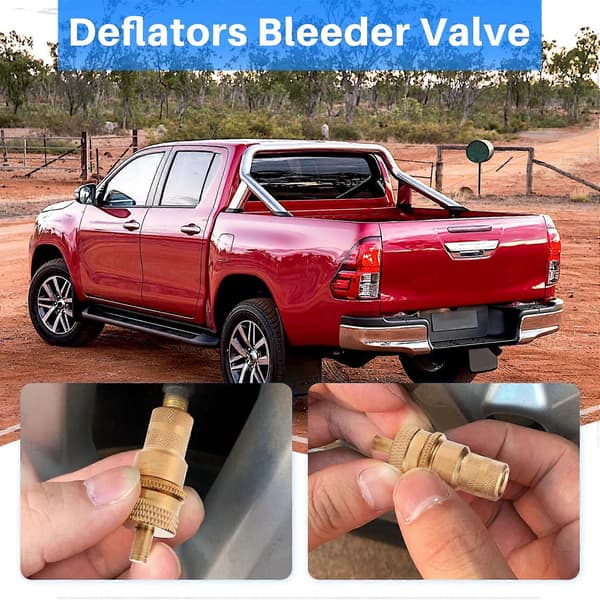 4st Offroad Mässing Däckventiler Kit Automatisk 6-30Psi Däcktrycksventil Defl