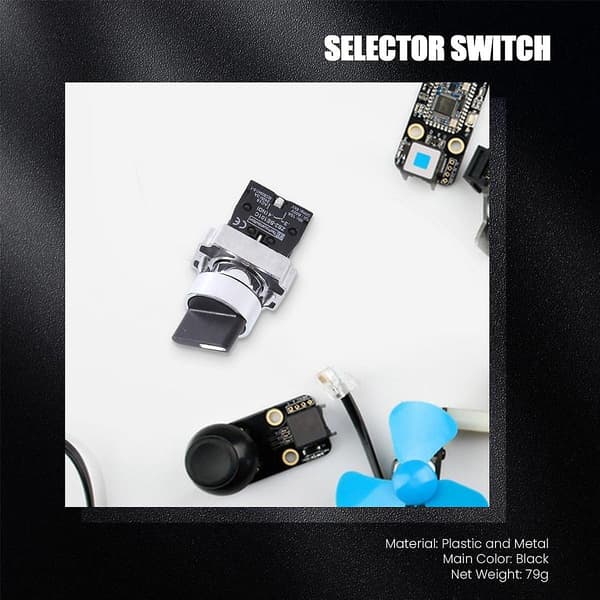 22mm Latching 2 NO 3-Position Rotary Selector Select Switch ZB2-BE101C Svart