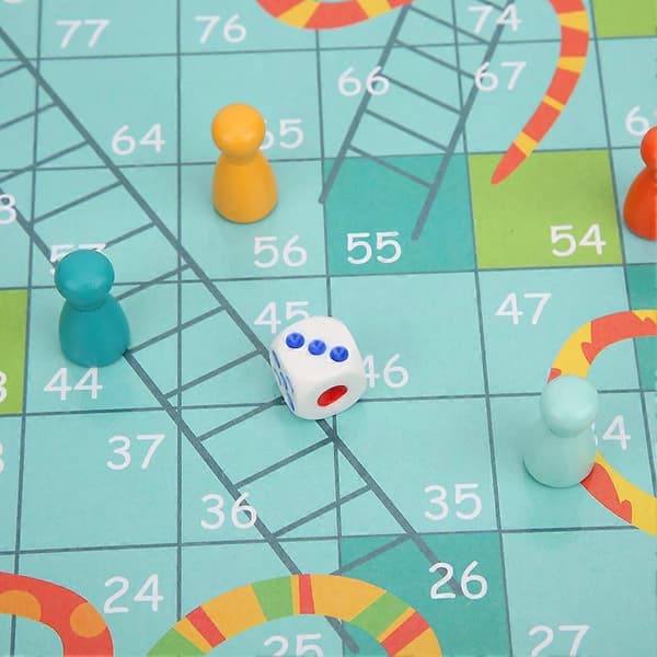 Flygande Schack Orm Stege Schack Leksak Multifunktionell Pedagogisk Barn Trä Brädspel (Flygande Schack Orm Stege Schack)