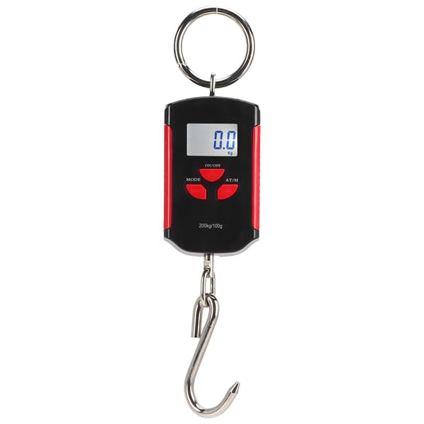 Portable Electronic Hanging Scale Digital LCD Backlit Display kg/lb/JIN 200KG with Hook Red Frame