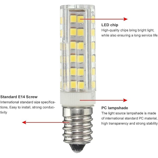 E14 LED-lamput, liesituulettimen lamppu, maissilamppu, 4 kpl E14 LED-lamppua, E14 LED-lamppu kylmä valkoinen, E14 5W LED-maissilamppu