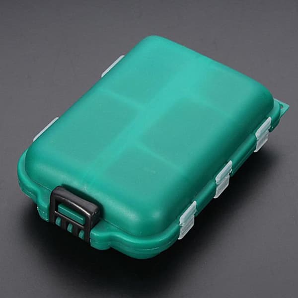 Waterproof Hard Fishing Box with 10 Compartments - Storage for Hooks, Lures, and Baits