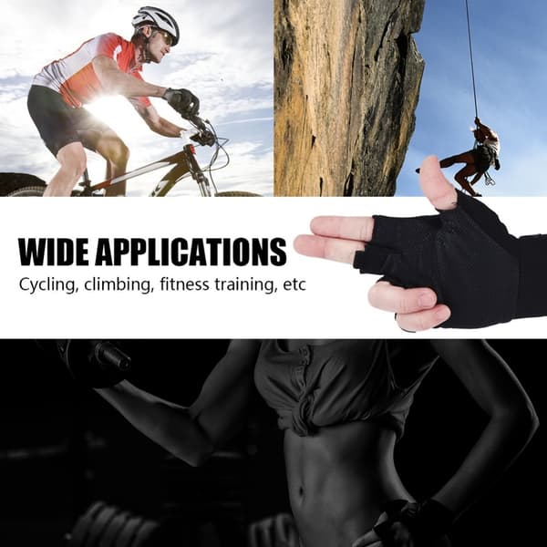 Breathable Half-Finger Gloves for Cycling and Climbing (Black, 1 Pair)