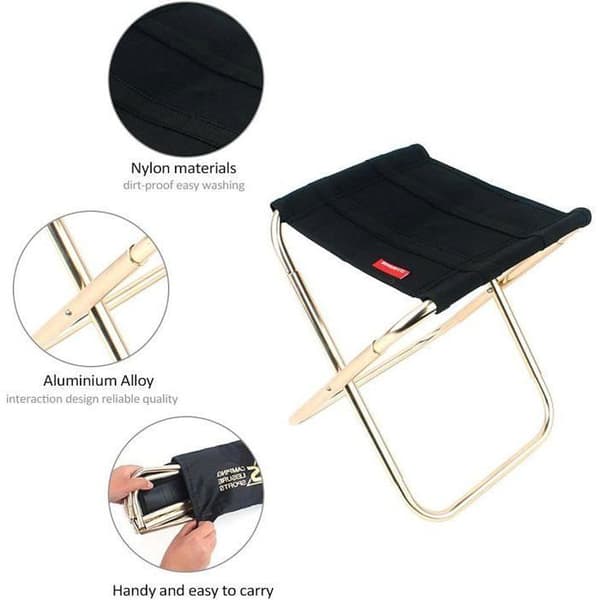 Foldestol - Bærbar - Aluminiumslegering - Ultralet - Med opbevaringspose - Optimal komfort under camping