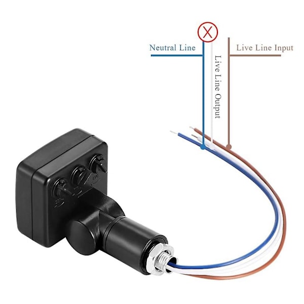 220V Mini Human Body Infrarød Sensor Infrarød Krops Sensor Switch LED Flood Light PIR Bevægelsessensor Justerbar sort