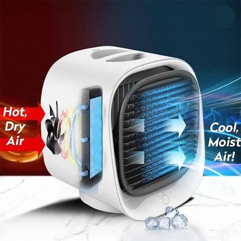 Bærbar ventilator / bærbart klimaanlæg / luftkøler / USB luftfugter til hjemmet (hvid)