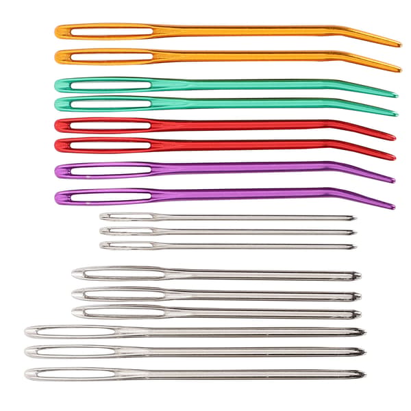 Yarn Needles, Large Eye, Blunt Aluminum Bent Tip for Knitting, Weaving, and Sewing Accessories