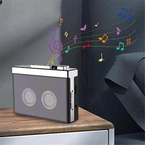 Bluetooth Kassettebåndafspiller Stereo To-kanals Automatisk Vend FM Radio Retro Klassisk Kassettebåndafspiller Bærbar