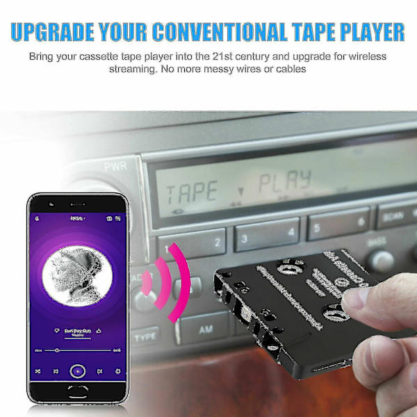 Bilstereo Bluetooth Kassettmottagare Bandspelare Bluetooth 5.0 Kassett Aux Adapter