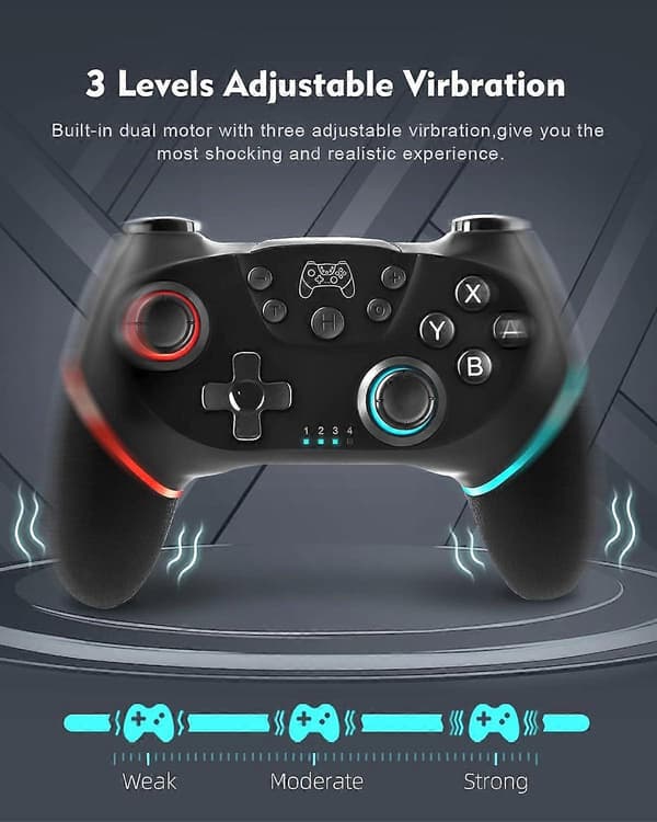 Switch ControllerPro-kontroll för Switch/Switch Lite/Switch OLED, Switch fjärrkontrollspelkontroll, justerbar turbo och dubbel vibration