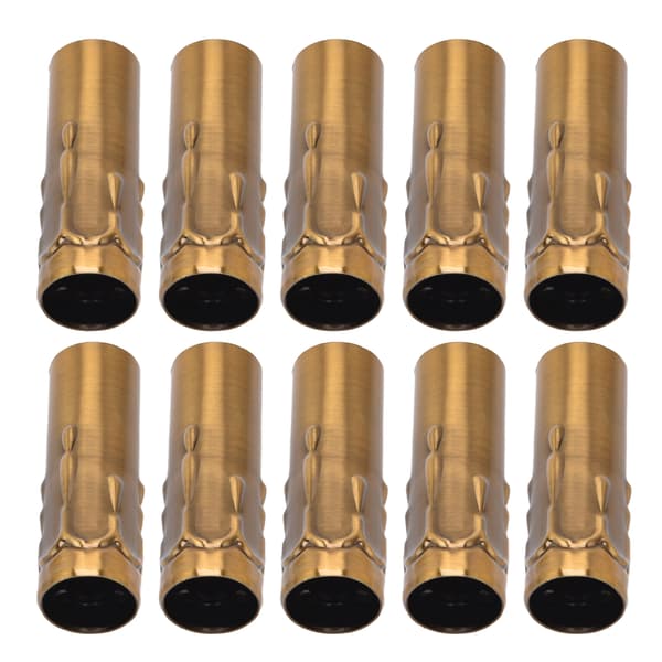10 stk E14 metallrør for lysholder lampefot belysningstilbehør 25x80mm gullbronse