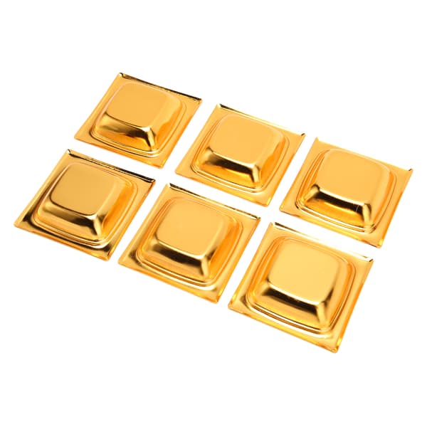 6-pack retro gold stackable dip bowls, stainless steel sauce dishes for salad, dessert, cake, and candy