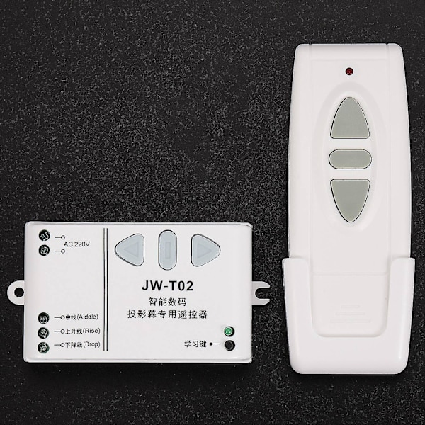 -t02 Trådløs Fjernkontroll + 315mhz Frontkontroller For Elektriske Projektorlerret Elektrisk Curta