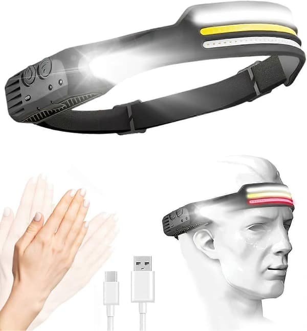 Hodelykt LED oppladbar joggehodelykt 30 hodelykt USB Cob hodelykt løping oppladbar