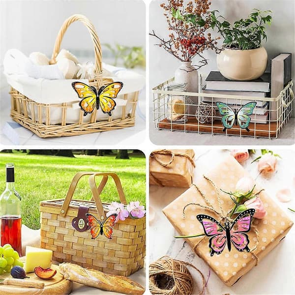 40 stk. hule sommerfuglpynt i tre for maling, 8 stiler DIY blanke uferdige treutskjæringer pynt