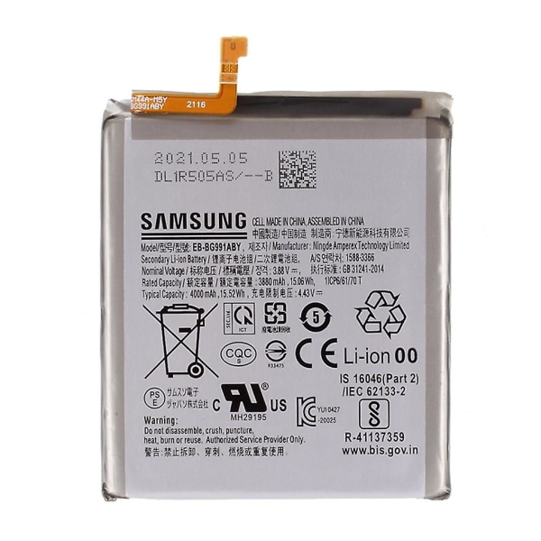 För Samsung Galaxy S21 5G 3.85V 3880mAh Li-Polymer Batteri Assembly Part (Encode: EB-BG991ABY) (med