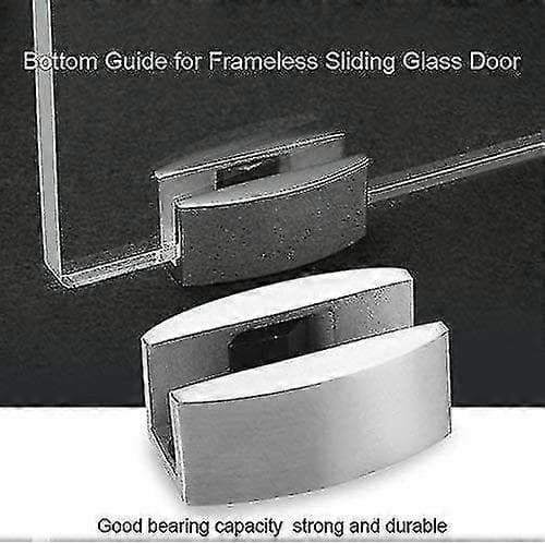 2 stk. Rustfrit Stål 304 Glas Skydedørs Gulvguide Gulv Rulleguide System Tilbehør