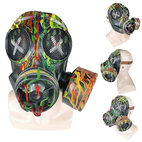 Halloween Kamouflage Gasmasker för Vuxna Latex Mask Party Cosplay Rekvisita