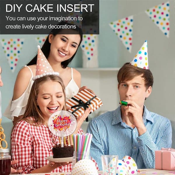 Akryl Kagepynt Rund Cupcake Topper Tom Kagepynt Pind, DIY Akryl Kagepynt Tom Cirkel