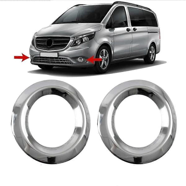 Bil Front Støtfanger Side Tåkelys Trim Ramme for W447 2014-2020 Krom Tåkelys Deksel