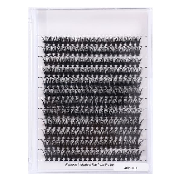 Yksittäiset tekoripset - Set luonnollinen volyymiripsi - 40kpl Musta