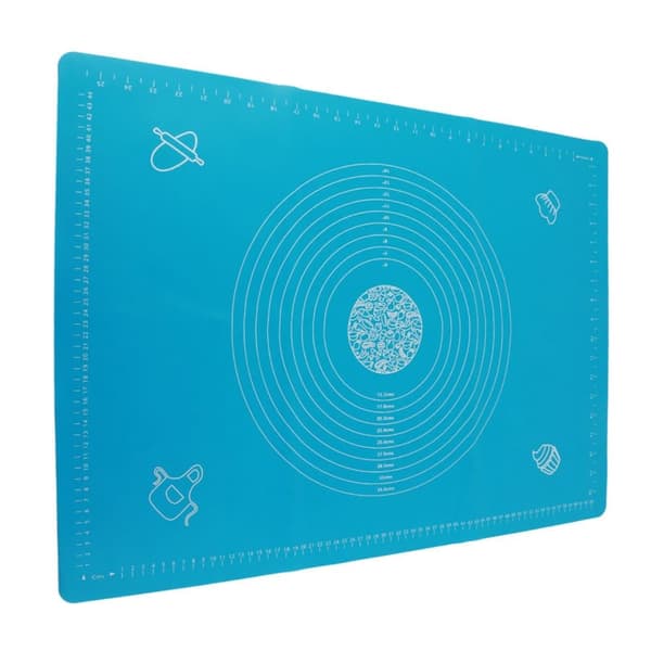 Non-stick silikonbakematte med mål - baketilbehør (blå, 50x70cm)