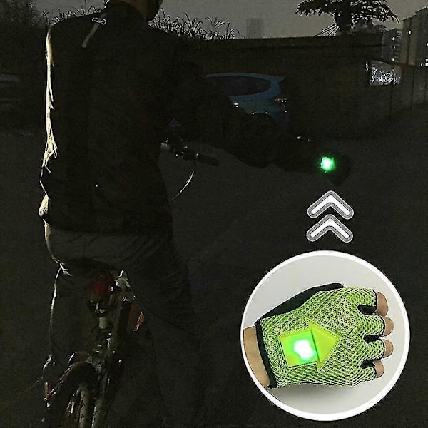 BIKIGHT Gravity Sensor Blinklys Sykkelhansker LED Lys Automatisk Induksjonsvarsling for Sykling Løping