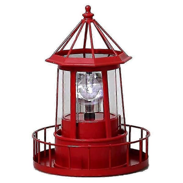 LED Solar Powered Lighthouse, 360 Degree Rotating Yard Lights A-m