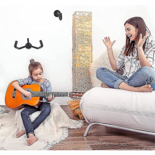 Horisontell Gitarrväggfäste, Lutande Gitarrhängare, Horisontell Väggfäste för Akustisk Klassisk eller Elektrisk Gitarr, Ukulele, Banjo, Mandolin -SJL
