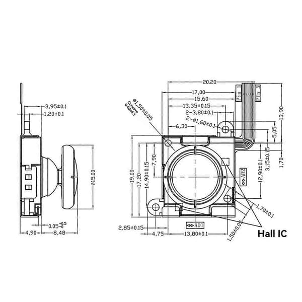 För Switch/Switch Lite/ Joycon TMR Elektromagnetisk Joystick Anti-Drift Tunnel Magnetisk Resistans Joystick A