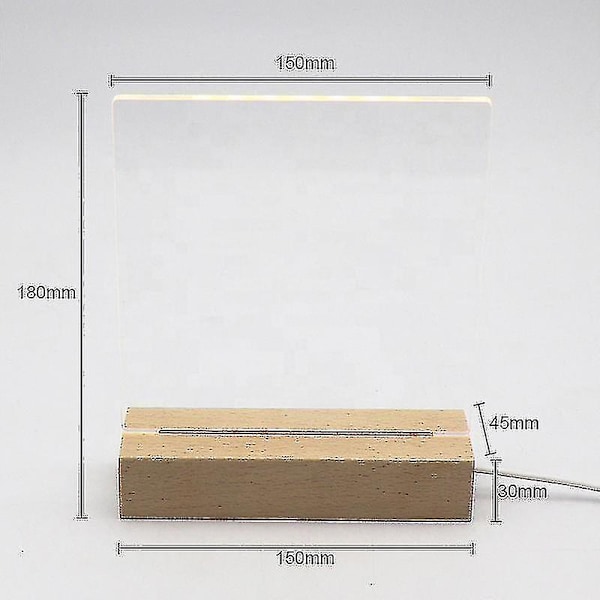 LED Akryl DIY Melding Nattelykt Skrivebord Lysende Memo Notatbrett Aespa