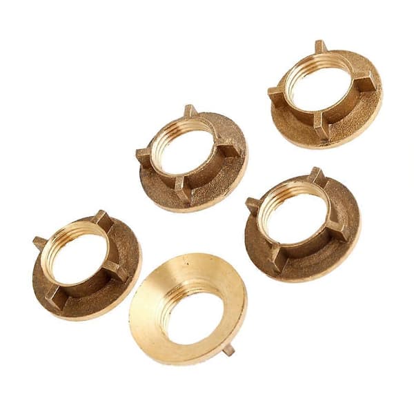 5 stk. gullfarget messing 1/2\"PT gjenge husholdningsvannkran mutter