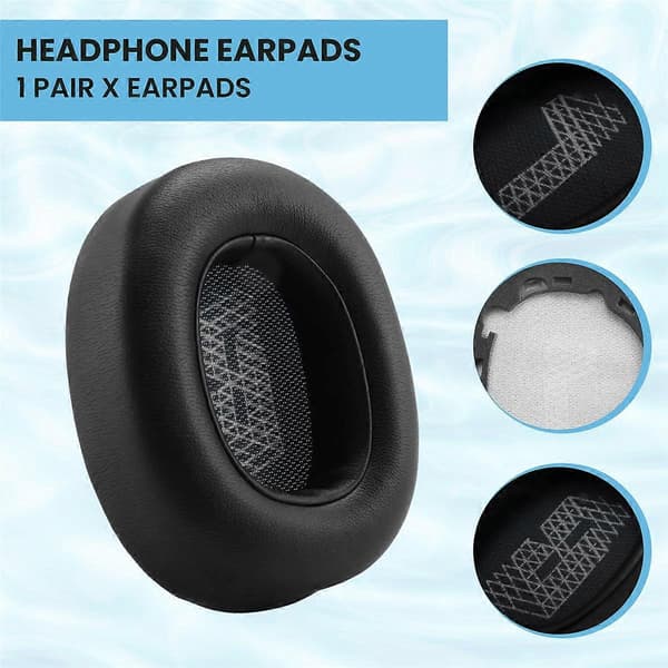 Øreputer Memory Foam Erstatningsøreputer Kompatible med E65 E65BTNC / Duet NC / Live 650BTNC Li