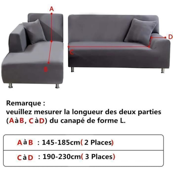 Hörnsofföverdrag för 3-sits + 2-sits soffa, L-format elastiskt hörnsofföverdrag, helhetselastiskt sofföverdrag