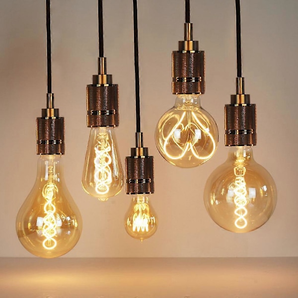 Klassisk Vintage Edison Glödlampa G95 Hjärtmönster Mjuk LED Filament Bärnstensfärgat Glas 4W 220/240V E27 Sockel