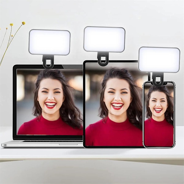 Universal Clip-On LED Ringlys Selfie LED Lys Mobiltelefon Selfie Ringlys