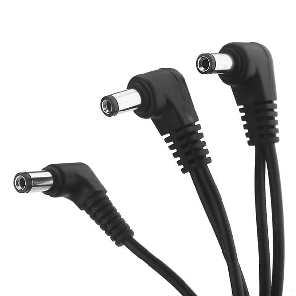 Vitoos 3-vejs Elektrode Daisy Chain Harness Kabel Kobbertråd til Guitar Effektforsyningsadapter Splitter sort