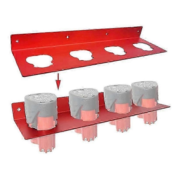 Batteriholder til M12 Batteriholder Vægbeslag med 4 slots