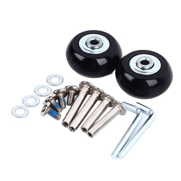 2 Pieces Suitcase Wheels Swivel Silent Rubber Wheels Replacement with Screws 1.57x0.71 inch