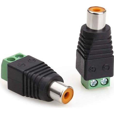 RCA honkontakt, RCA Phono honkontakt till ljud-/videokontaktadapter skruv för CCTV-säkerhetskamera (2-pack)