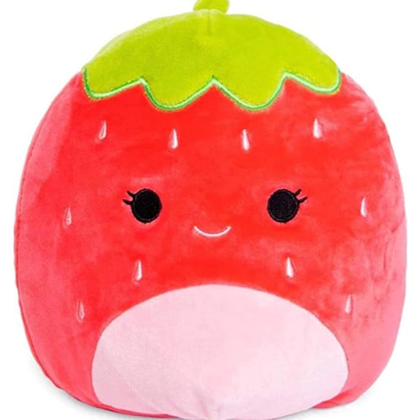 Plushleksaker 11\" - Supersoft Fylld Frukt eller Djur Plushleksak, Mjuk Plushdocka Kramande Plushkudde (jordgubbe)