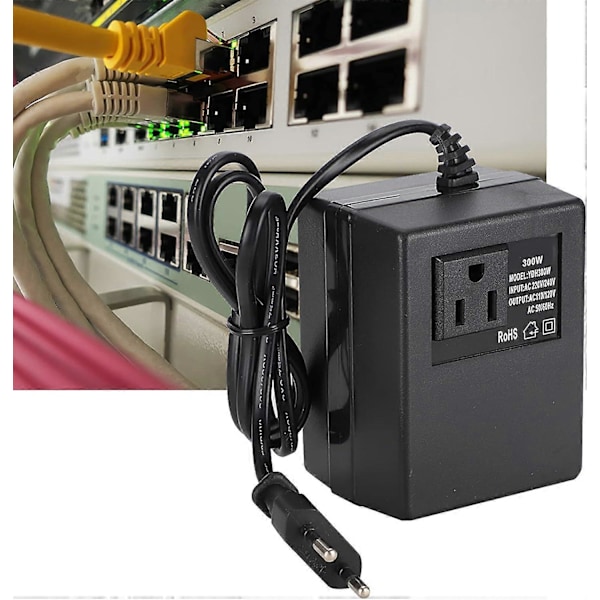 EU-stikkontakt Adapter, 300W Strømtransformator Spenningsomformer AC 220V til 110V EU-stikkontakt Adapter (220V)