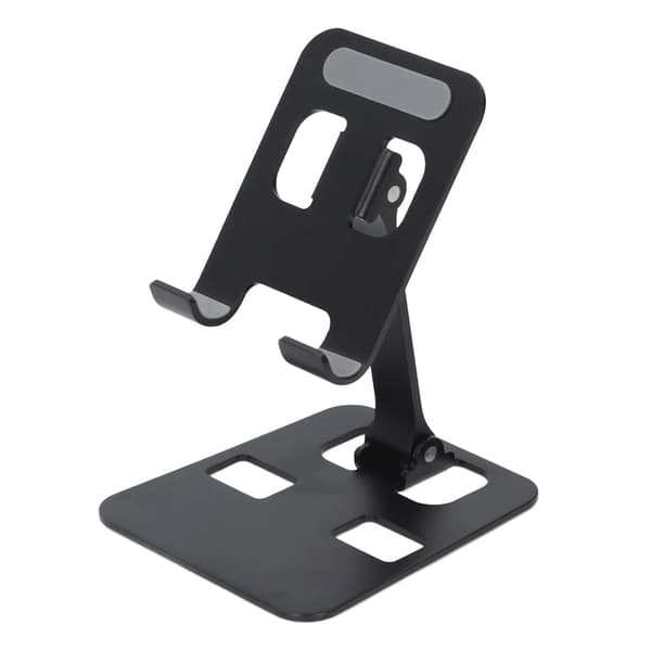 Justerbart skrivebordsstativ i aluminiumlegering til telefon og tablet, skridsikker silikoneholder, passer til enheder op til 12,9 tommer